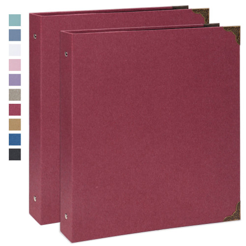 Vienrose 3 Ring Binder 1 inch Round Rings Durable Binder with Cardboard Cover Holds 8.5" x 11" Paper for School Office and Home (2 Pack)