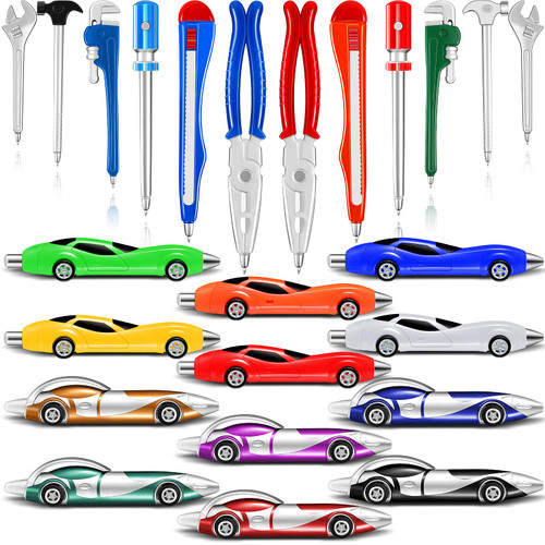 Zonon 24 Pieces Car Pens and Novelty Tool Ballpoint Pens Colorful Ink Pens Cool Fun Writing Ballpoint Pens Back to School Office Stationary Supplies for Kids Student Adults