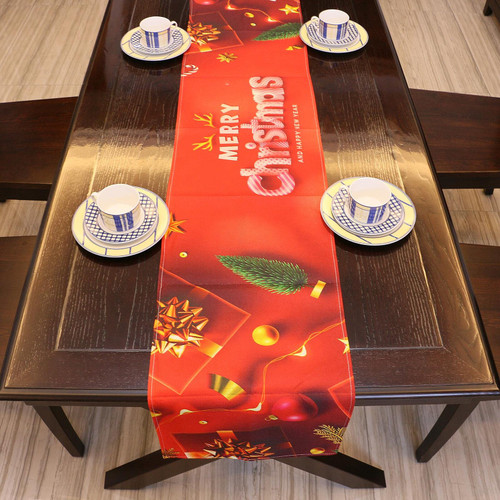 Red Merry Christmas Table Runner - Christmas Runner 72 inches Long for Dining Table Decorations, Christmas Table Centerpieces, Christmas Table Decor 72*13in (Red)