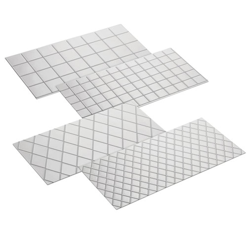 Cake Fondant Impression Mat Mold: 4Pcs Diamond Quilted Grid Texture Embossing Mat Fondant Stamp Cake Border Decoration Tools Cake Fondant Impression Mat Mold: 4Pcs Diamond Quilted Grid Texture Embossing Mat Fondant Stamp Cake Border Decoration Tools