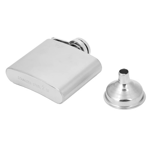 Stainless Steel Alcohol Flask, Portable Wine Whiskey Flask with Funnel, Elegant Alcohol Bottle Cotainer, Camping Pocket Wine Alcohol Liquor Flask for Men Women, 1oz, 2oz, 4oz, 5oz (2oz)