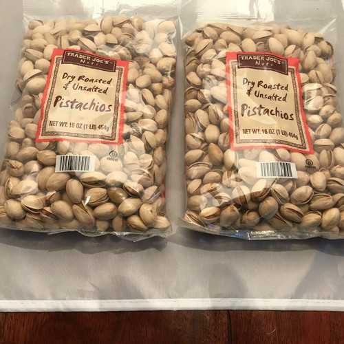 Trader Joe's Dry Roasted & Unsalted Pistachios 2 Pack-32 oz total Trader Joe's Dry Roasted & Unsalted Pistachios 2 Pack-32 oz total