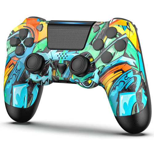 Wireless Controller for PS-4 Compatible with PS-4/Slim/Pro, Built-in 1000mAh Battery with Turbo/Dual Vibration/6-Axis Motion Sensor