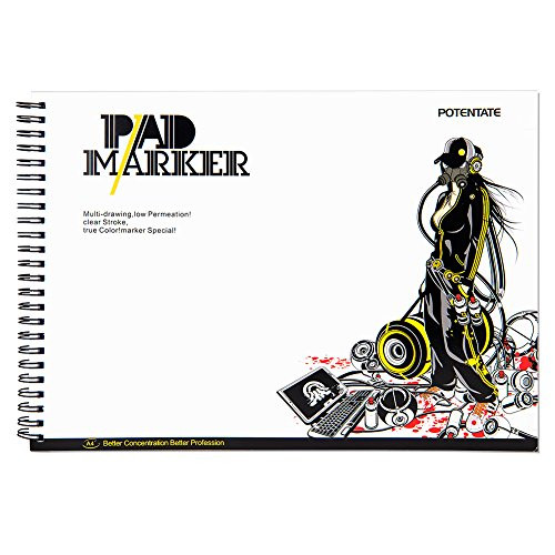 Art Bleedproof Marker Paper Pad?9" x 12"?0.7lb Drawing Paper ?32 Sheets?Side Wire