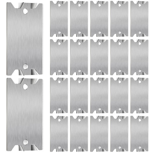 Safety Nail Plate for Wood Studs Cable Protector Plate 1.5 x 2.5 Inches Steel Safety Plate for Wood Stud Anti Nail Protection Plate with Pointed Prongs for Protecting Plumbing and Wiring (50 Pcs)