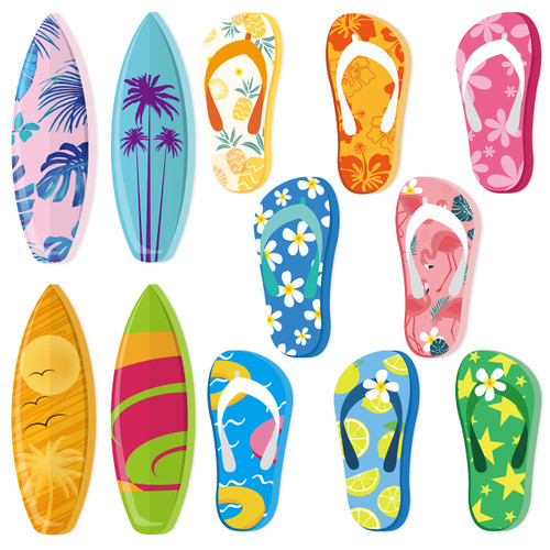 Flip Flop Fruit Sticky Notes Summer Fridge Sticky Notepad Cute Adhesive Memo Note Pads Hawaiian Luau Beach Party for School Classroom Office Supplies Summer Party Favors (12)