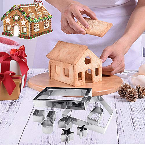 3D Cookie Cutter House Set Christmas,10 Pcs Gingerbread House Cookie Mold for Winter Holiday Thanksgiving Festival,Stainless Steel Cake Biscuit DIY Kit Baking Pastry Tool with Gift Box Packaging 3D Cookie Cutter House Set Christmas,10 Pcs Gingerbread House Cookie Mold for Winter Holiday Thanksgiving Festival,Stainless Steel Cake Biscuit DIY Kit Baking Pastry Tool with Gift Box Packaging