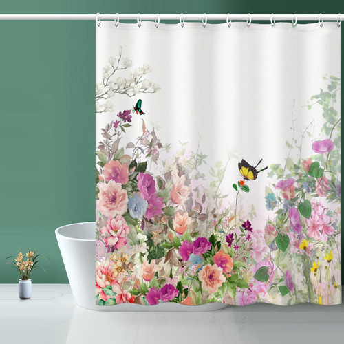 Niidder Shower Curtain, Fabric Shower Curtain, Floral Shower Curtain -72 "W x 72" L with 12 Hooks, Weighted Shower Curtain Hem, Shower Curtains for Bathroom, Waterproof Shower Curtain Niidder Shower Curtain, Fabric Shower Curtain, Floral Shower Curtain -72 "W x 72" L with 12 Hooks, Weighted Shower Curtain Hem, Shower Curtains for Bathroom, Waterproof Shower Curtain