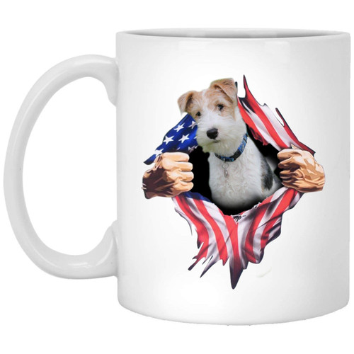 Funny Wire Hair Fox Terrier White Grey Red American Lovers Christmas 2023 Gifts Coffee Mug White 11 Oz