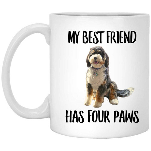 Lovesout Funny Bernedoodle White Grey Red My 4 Legs Best Friend Christmas 2023 Gifts Coffee Mug White 11 Oz