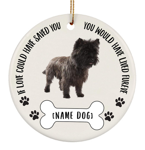 Personalized Name Cairn Terrier Brown Grey Dog Gifts 2023 Christmas Tree Ornaments - If Love Could Have Saved You Ceramic Circle Personalized Name Cairn Terrier Brown Grey Dog Gifts 2023 Christmas Tree Ornaments - If Love Could Have Saved You Ceramic Circle