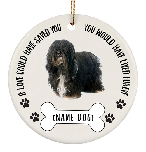 Personalized Name Tibetan Terrier Brown Grey Dog Gifts 2023 Christmas Tree Ornaments - If Love Could Have Saved You Ceramic Circle Personalized Name Tibetan Terrier Brown Grey Dog Gifts 2023 Christmas Tree Ornaments - If Love Could Have Saved You Ceramic Circle
