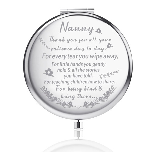 FUSTMW Nanny Gifts from Grandchildren Thank You Gifts for Nanny Appreciation Gifts Compact Mirror Nanny Grandma Gift Babysitter Gift (Wrought Iron) FUSTMW Nanny Gifts from Grandchildren Thank You Gifts for Nanny Appreciation Gifts Compact Mirror Nanny Grandma Gift Babysitter Gift (Wrought Iron)