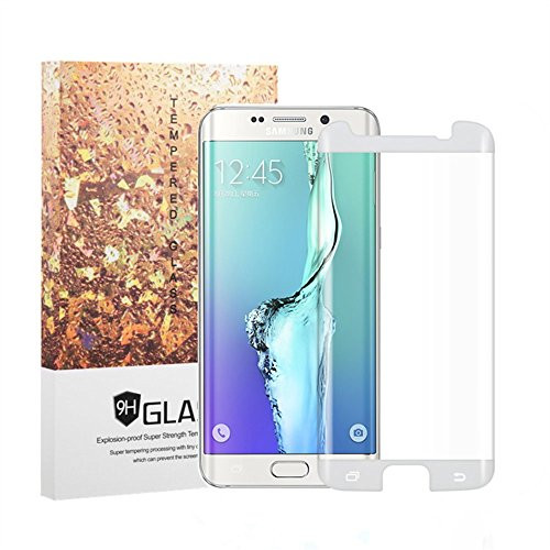 FIYI Galaxy S6 Edge Screen Protector, 9H Hardness, 3D Curved, Easy to Install, No Bubbles, 98% Coverage, Screen Protector Tempered Glass for Samsung Galaxy S6 (White)