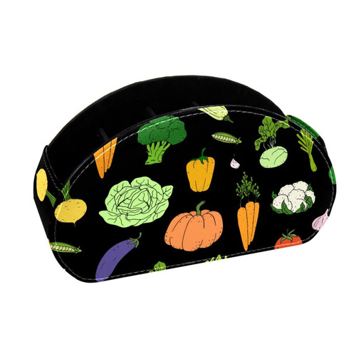 Lyetny Desktop Pen & Pencil Storage Cups Hand-Drawn Colorful Vegetables Pen Organizer Makeup Brush Holders Pencil Cup for Office College Home