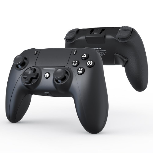 ShanWan Wireless Controller for ps4/PS4 Silm/PS4 pro. Wireless Remote Gamepad Compatible with iOS/PC/Android. Built-in 600mAh Battery with Double Shock/3.5 mm Audio jack/6-axis Motion Sensor/Programmable Back Buttons?black?