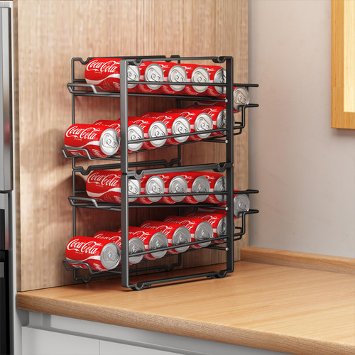 2 Pack Soda Can Dispenser for Refrigerator - Magnetic Soda Can Organizer Soda Can Holders for Fridge Stackable Rack Dispenser for Pantry/Refrigerator, 12 Standard Size 12oz Cans or Canned food