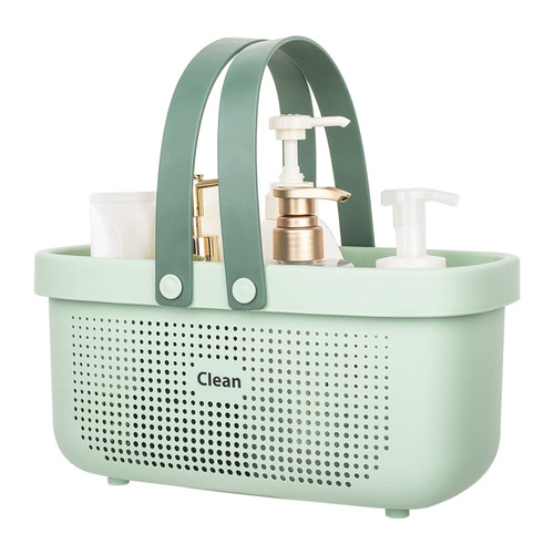JiatuA Plastic Storage Basket with Handle Portable Shower Caddy Tote Organizer Basket Bin for Bathroom Kitchen Dorm Room Bedroom (Large, Green) JiatuA Plastic Storage Basket with Handle Portable Shower Caddy Tote Organizer Basket Bin for Bathroom Kitchen Dorm Room Bedroom (Large, Green)