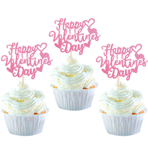 24 Pack Happy Valentine's Day Cupcake Toppers with Heart Glitter Sweet Love Theme Cupcake Picks Valentine's Day Cake Decorations for Valentine's Day Theme Birthday Party Supplies Pink 24 Pack Happy Valentine's Day Cupcake Toppers with Heart Glitter Sweet Love Theme Cupcake Picks Valentine's Day Cake Decorations for Valentine's Day Theme Birthday Party Supplies Pink