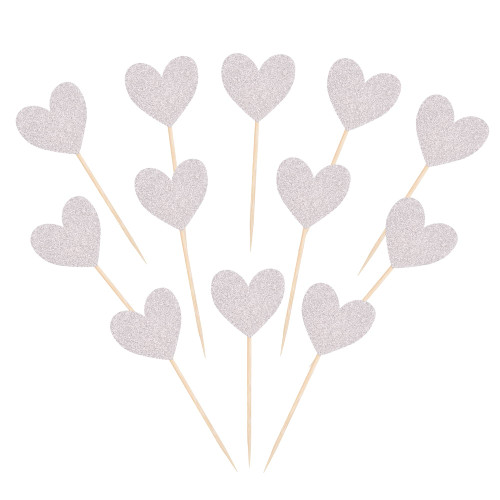 40 Pack Silver Heart Cupcake Toppers Glitter Love Heart Valentine Cake Picks Decorations for Valentine's Day Theme Wedding Engagement Bridal Shower Birthday Party Supplies 40 Pack Silver Heart Cupcake Toppers Glitter Love Heart Valentine Cake Picks Decorations for Valentine's Day Theme Wedding Engagement Bridal Shower Birthday Party Supplies