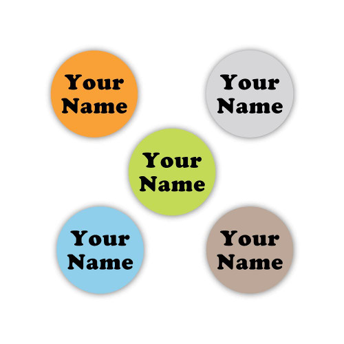 60 Personalized Waterproof Labels for Clothing Dots (Urban Palette Theme) - No-Sew - Laundry Safe - Stick-on