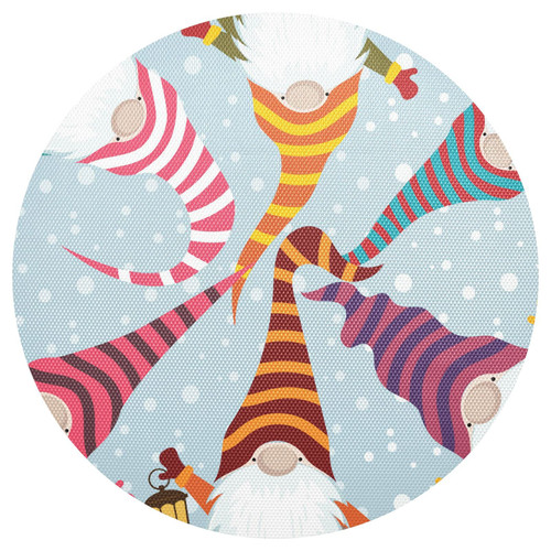 Christmas Funny Gnomes Placemats Washable Round Placemats for Dining Table Place Mats Table Mats for Kitchen Heat Resistant Placemats for Round Kitchen Table Outdoor Indoor Home Placemats Mat