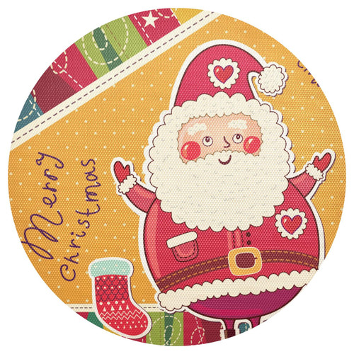 Christmas Funny Santa Claus Placemats Washable Round Placemats for Dining Table Place Mats Table Mats for Kitchen Heat Resistant Placemats for Round Kitchen Table Outdoor Indoor Home Placemats Mat
