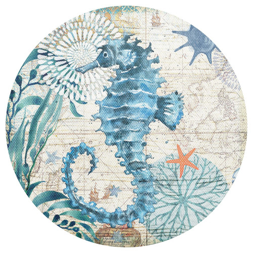 Retro Seahorse Placemats Washable Round Placemats for Dining Table Place Mats Table Mats for Kitchen Woven Placemats for Round Kitchen Table Outdoor Indoor Home Placemats Mat
