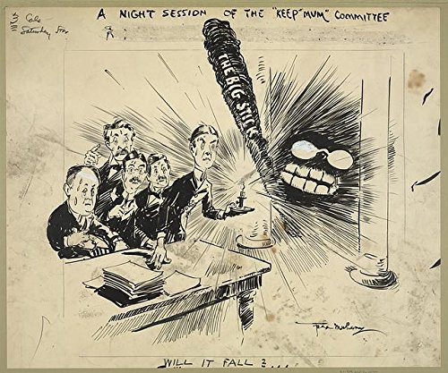 HistoricalFindings Photo: A Night Session,Theodore Roosevelt,President,The Big Stick,Candle,Cartoon,c1903