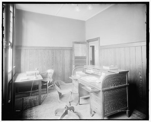 HistoricalFindings Photo: Buhl Stamping Company,Office,can Industry,desks,Offices,Detroit,Michigan,MI,1900