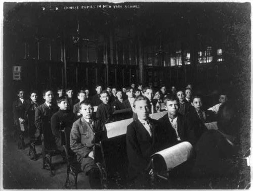 HistoricalFindings Photo: Chinese,Other Pupils in a New York School,Seated at desks,July 1913,Class