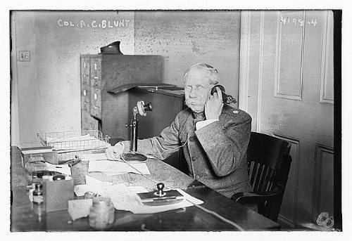 HistoricalFindings Photo: Colonel A.C. Blunt,Telephone,Desk HistoricalFindings Photo: Colonel A.C. Blunt,Telephone,Desk