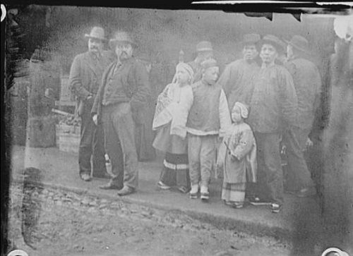 HistoricalFindings Photo: Corner Crowd,Streets,Chinatown,San Francisco,California,CA,1896