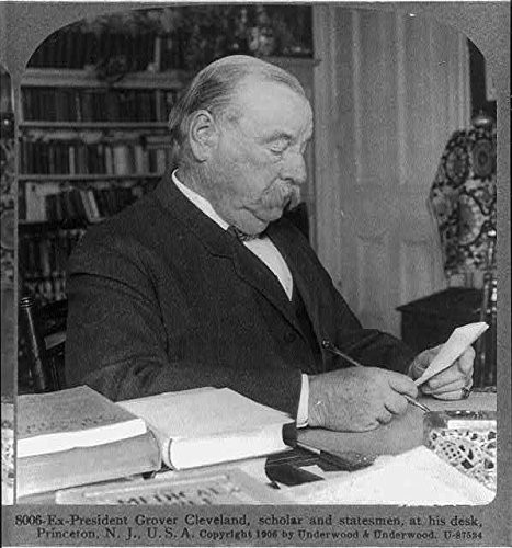 HistoricalFindings Photo: Ex-President Grover Cleveland at Home,Princeton,New Jersey,NJ,Desk,c1906