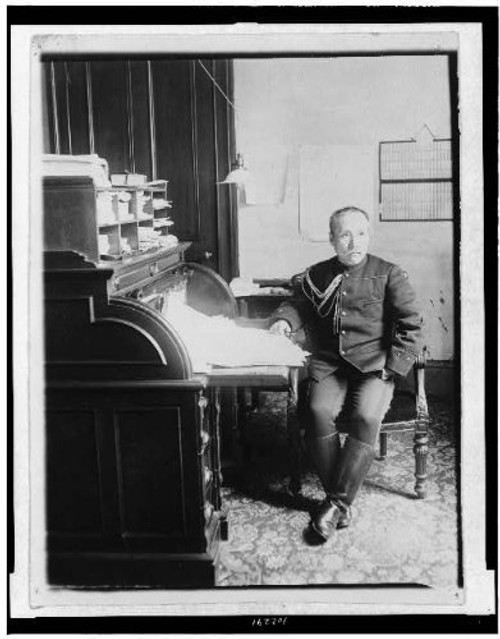 HistoricalFindings Photo: General Yasumasa Fukushima,war map,Military Service,Officers,desks,Uniform,c1905