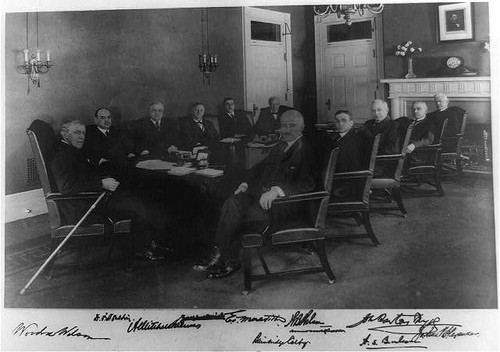 HistoricalFindings Photo: Last Cabinet Meeting of Woodrow Wilson Seated Around Table 1920?