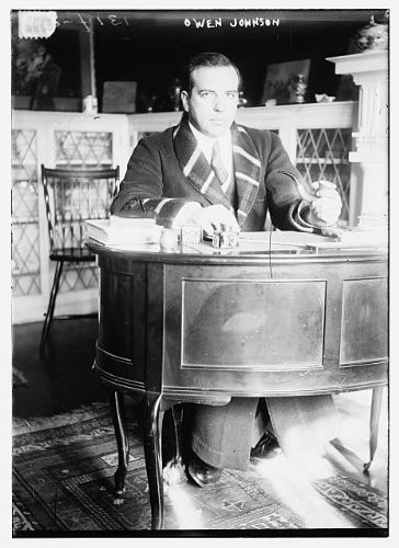 HistoricalFindings Photo: Owen McMahon Johnson,1878-1952,American Writer,Seated Behind Desk,smokig Pipe