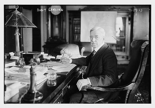 HistoricalFindings Photo: Robert Lansing,1864-1928,US Secretary of State,Democratic Politician,Desk,lamp 1