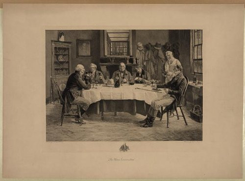 HistoricalFindings Photo: The Wine Committee,Men Gathered Around Table,Alcohol,Turrell