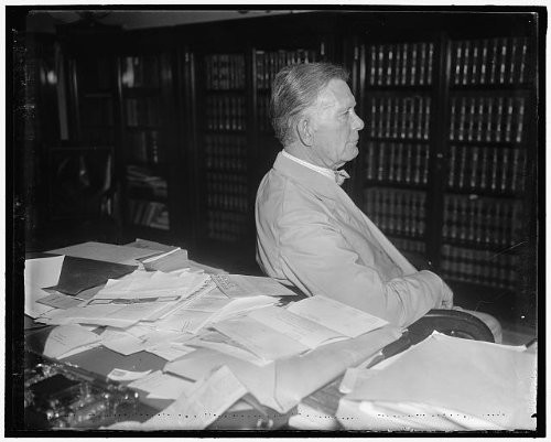 HistoricalFindings Photo: Veteran Senator William E Borah,Veteran Legislator,Desk,Washington DC,1937