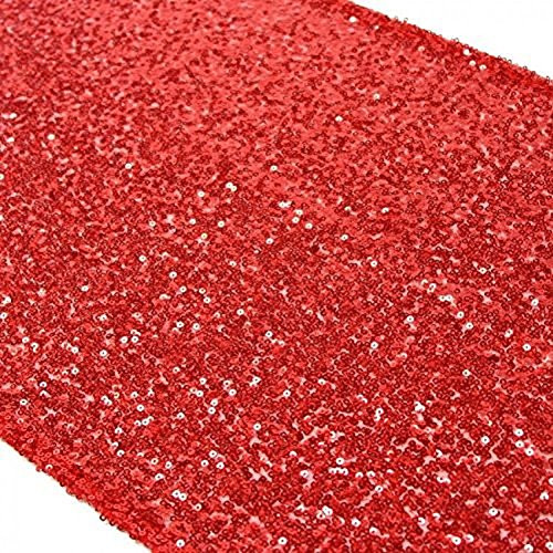 TRLYC 12 by 108-Inch Red Visual Impact Decor Rectangle Wedding Sequin Tablerunner TRLYC 12 by 108-Inch Red Visual Impact Decor Rectangle Wedding Sequin Tablerunner