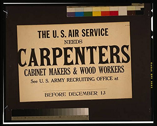 HistoricalFindings Photo: World War,WWI,United States Air Service,Carpenters,Cabinet Makers,Wood Workers