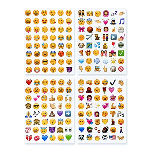 Novsix 16 Pack Emoji Sticker Set, Instagram, Facebook, Twitter, Iphone Emoji Sticker, 2 Sizes