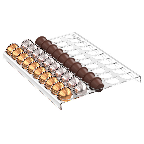 Coffee Capsule Storage Tray for Nespresso: 50 Pods Organizer Capsule Holder, Vertuo Pod Holder for Drawer Organizer, Coffee Pod Holder Capsules Drawer for Kitchen Home Office