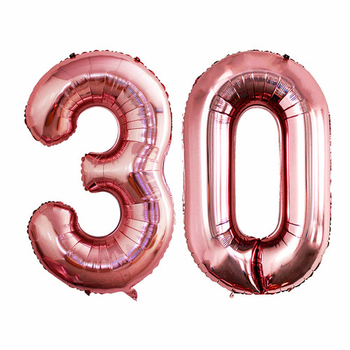 GOER 42 Inch Rose Gold Number 30 Balloons,Jumbo Foil Helium Balloons for 30th Birthday Party Decorations and Anniversary Event GOER 42 Inch Rose Gold Number 30 Balloons,Jumbo Foil Helium Balloons for 30th Birthday Party Decorations and Anniversary Event