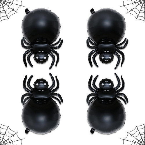 Halloween Spider Balloons, 4 Pieces Large Spider Mylar Foil Balloons Kids, Black Giant Halloween Spider Party Decorations Balloons Set for Kids Horror Halloween Night Spider Theme Party Supplies Halloween Spider Balloons, 4 Pieces Large Spider Mylar Foil Balloons Kids, Black Giant Halloween Spider Party Decorations Balloons Set for Kids Horror Halloween Night Spider Theme Party Supplies