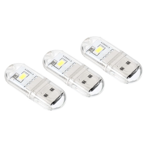 PATIKIL USB Night Light, 3 Pack Portable Plug-in Mini LED Lamp Stick 2 Beads for Home Decor Reading Sleeping Camping, White