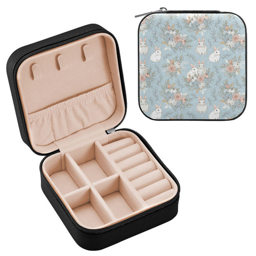 Emelivor Flowers Rabbits Travel Jewelry Case PU Leather Portable Jewelry Box Jewelry Travel Organizer Small Jewelry Box for Earring Ring Bracelet Necklace Gifts Display Box Holder for Women Girls Emelivor Flowers Rabbits Travel Jewelry Case PU Leather Portable Jewelry Box Jewelry Travel Organizer Small Jewelry Box for Earring Ring Bracelet Necklace Gifts Display Box Holder for Women Girls