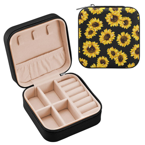 Emelivor Sunflowers Travel Jewelry Case PU Leather Portable Jewelry Box Jewelry Travel Organizer Small Jewelry Box for Ring Necklace Bracelet Earring Gifts Display Box Holder for Women Girls Emelivor Sunflowers Travel Jewelry Case PU Leather Portable Jewelry Box Jewelry Travel Organizer Small Jewelry Box for Ring Necklace Bracelet Earring Gifts Display Box Holder for Women Girls