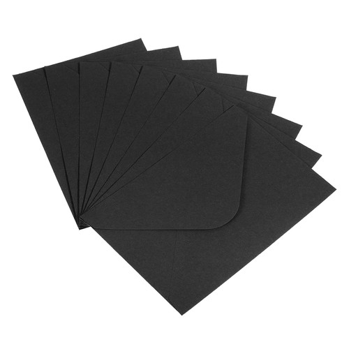 PATIKIL Mini Envelopes, 50 Pack Gift Cards Business Cards Envelope for Invitation Graduation, Black